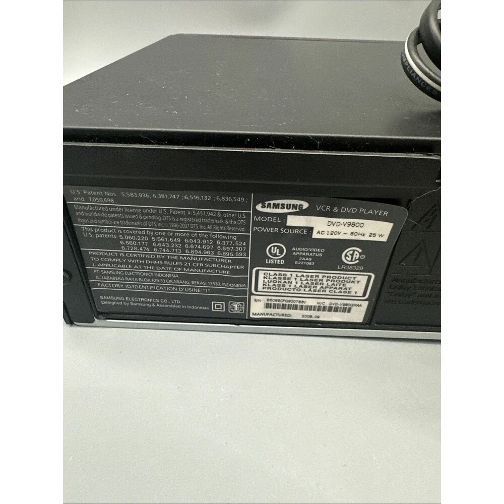 Samsung DVD-V9800 DVD VHS Combo Player HDMI 4Head Hi-Fi - FOR PARTS VHS Broken